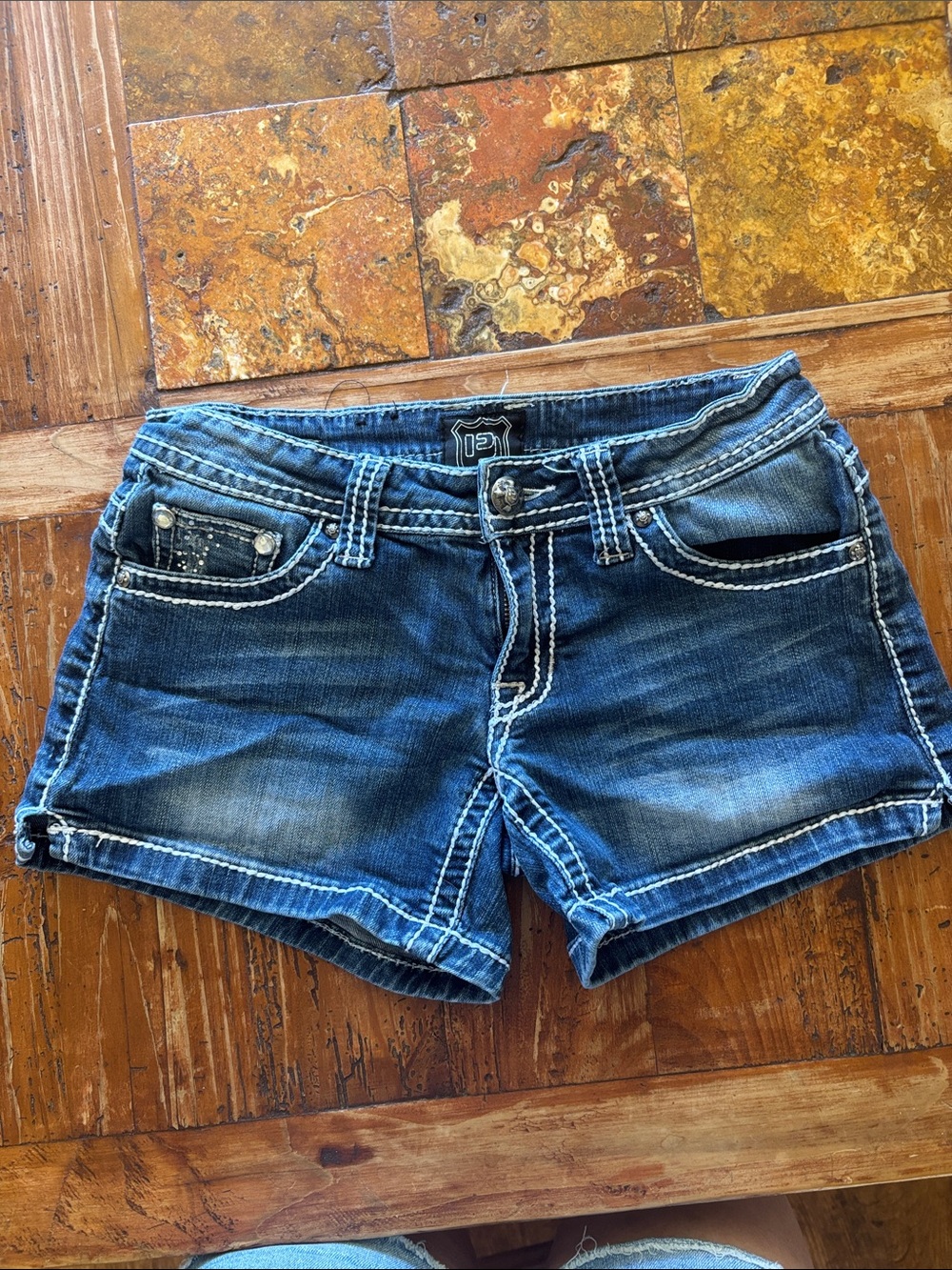 Petrol Denim Shorts